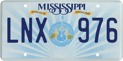 MS license plate LNX976
