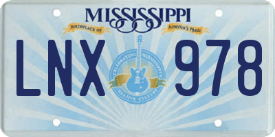 MS license plate LNX978