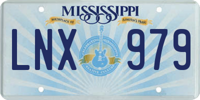 MS license plate LNX979