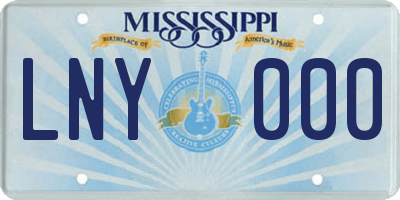 MS license plate LNY000