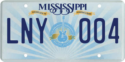 MS license plate LNY004
