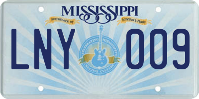 MS license plate LNY009
