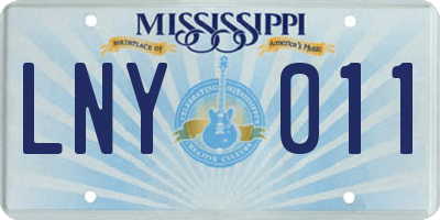MS license plate LNY011