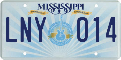 MS license plate LNY014