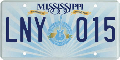 MS license plate LNY015