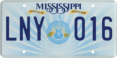 MS license plate LNY016