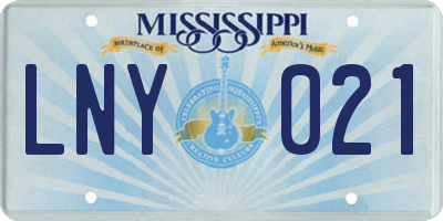 MS license plate LNY021
