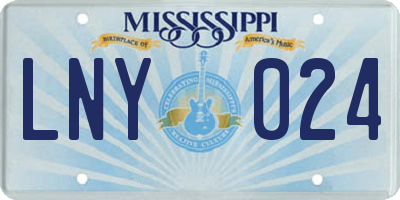 MS license plate LNY024