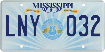 MS license plate LNY032