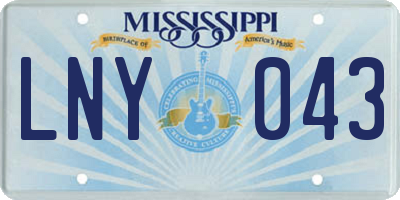 MS license plate LNY043