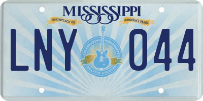 MS license plate LNY044