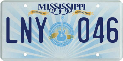 MS license plate LNY046