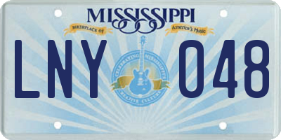 MS license plate LNY048