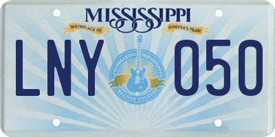 MS license plate LNY050