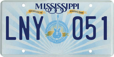 MS license plate LNY051