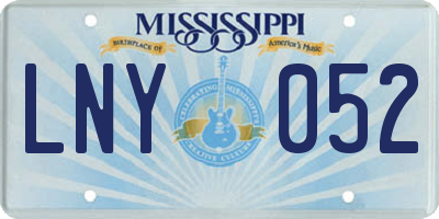 MS license plate LNY052