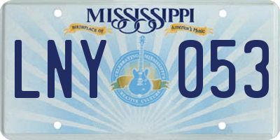 MS license plate LNY053