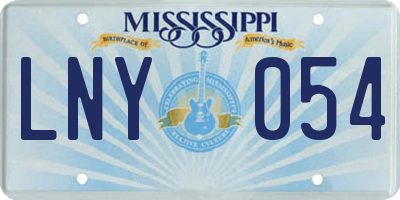 MS license plate LNY054