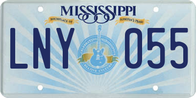 MS license plate LNY055