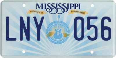 MS license plate LNY056