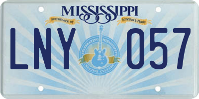 MS license plate LNY057