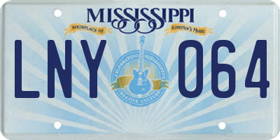 MS license plate LNY064