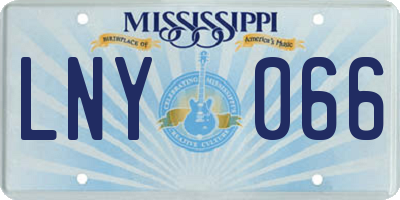 MS license plate LNY066