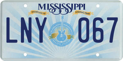 MS license plate LNY067
