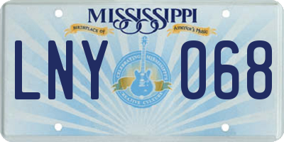 MS license plate LNY068