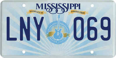 MS license plate LNY069