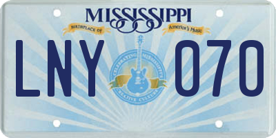 MS license plate LNY070