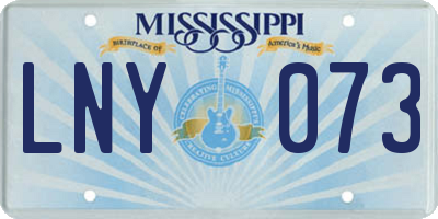 MS license plate LNY073