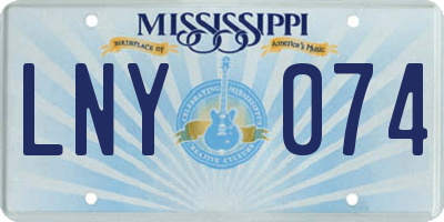 MS license plate LNY074