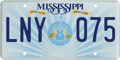 MS license plate LNY075