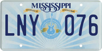 MS license plate LNY076