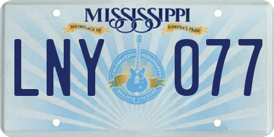 MS license plate LNY077