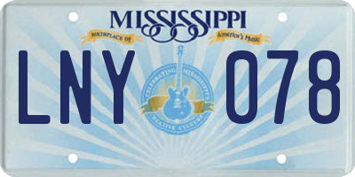 MS license plate LNY078