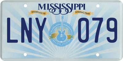 MS license plate LNY079