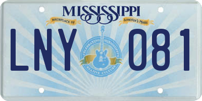 MS license plate LNY081
