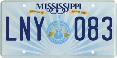MS license plate LNY083