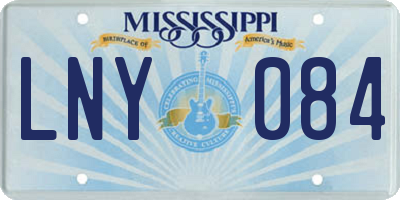 MS license plate LNY084
