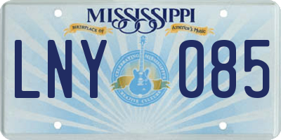 MS license plate LNY085