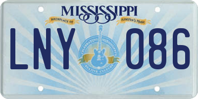 MS license plate LNY086
