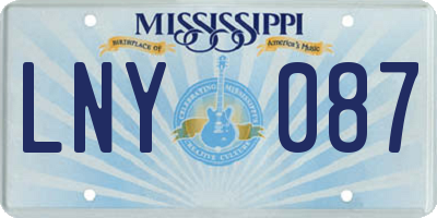 MS license plate LNY087
