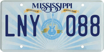 MS license plate LNY088