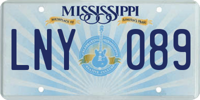 MS license plate LNY089