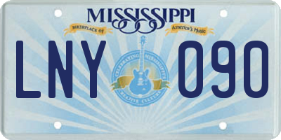 MS license plate LNY090