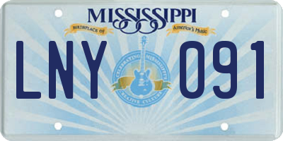 MS license plate LNY091