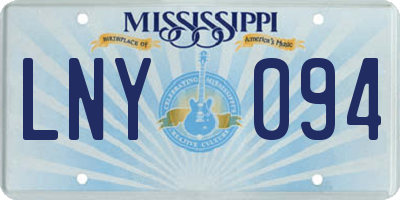 MS license plate LNY094