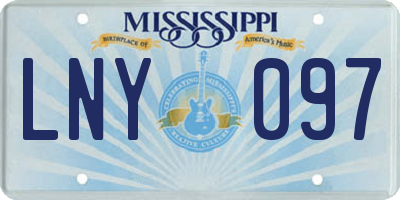 MS license plate LNY097